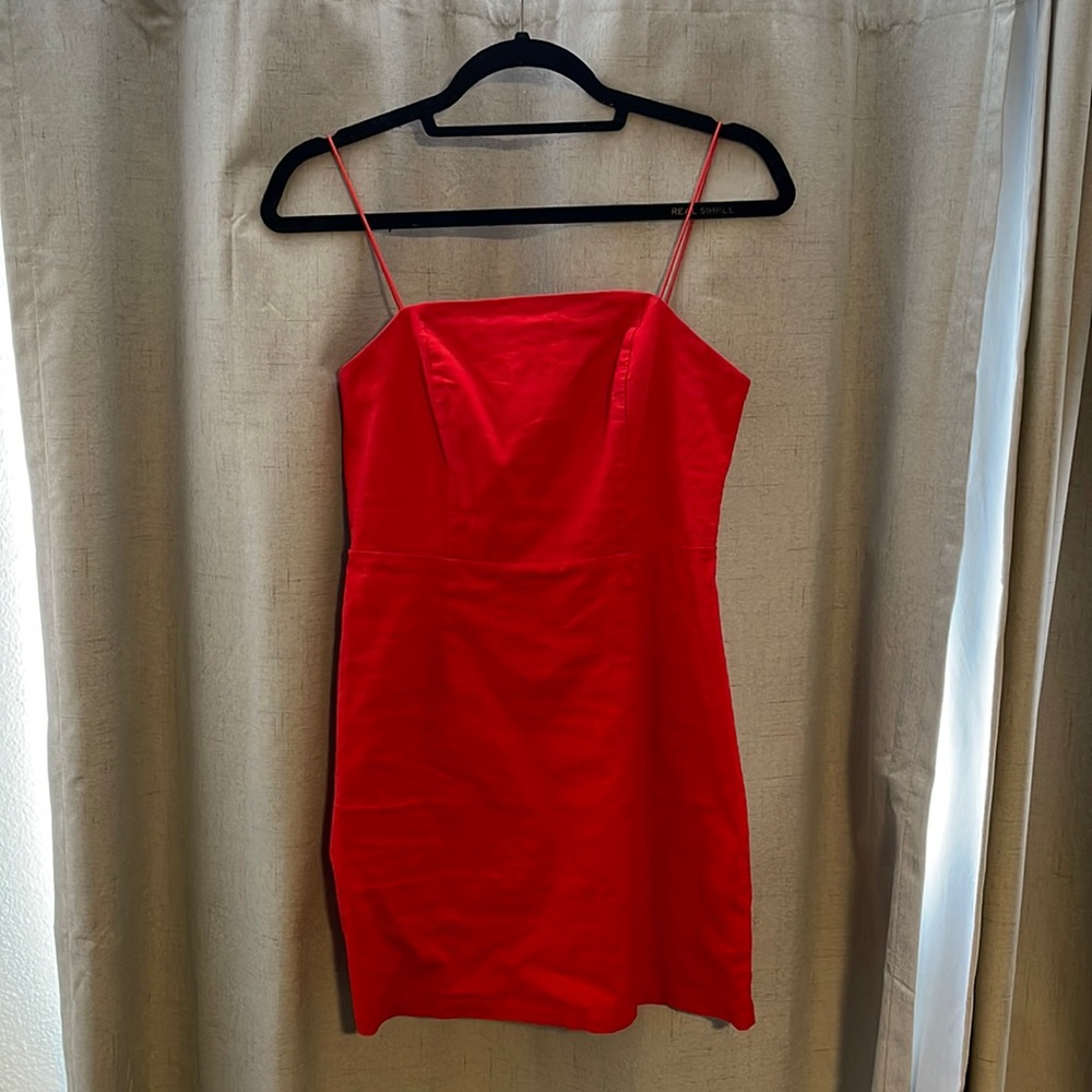 UO Red Linen Mini Dress